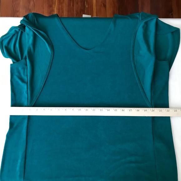 CHICO’S Travelers Flutter Sleeve V Neck Blouse Top Green Teal Size X-Large 16 - Picture 16 of 16